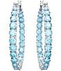 Color:Aqua - Image 2 - Matrix Collection Crystal Hoop Earrings