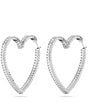 Color:Silver - Image 2 - Matrix Large Heart Hoop Earrings