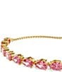 Swarovski Matrix Pink Pear Cut Adjustable Bracelet, Color:Gold - Image 3