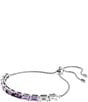 Swarovski Matrix Purple Baguette Cut Adjustable Bracelet, Color:Purple - Image 2