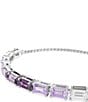 Swarovski Matrix Purple Baguette Cut Adjustable Bracelet, Color:Purple - Image 4