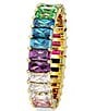 Swarovski Matrix Rainbow Crystal Baguette Band Ring, Color:Rainbow - Image 3