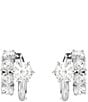 Swarovski Matrix Round Cut CZ Clip Stud Earrings - Image 2