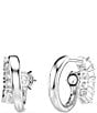 Swarovski Matrix Round Cut CZ Clip Stud Earrings - Image 3