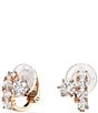 Swarovski Matrix Round Cut CZ Clip Stud Earrings - Image 5