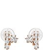 Swarovski Matrix Round Cut CZ Clip Stud Earrings - Image 6