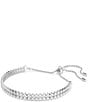 Swarovski Matrix Round Cut Tennis Double Line Bracelet, Color:Silver/Crystal - Image 2