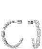 Color:Silver - Image 1 - Mesmera Mixed Cuts Crystal Hoop Earrings