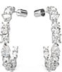 Color:Silver - Image 2 - Mesmera Mixed Cuts Crystal Hoop Earrings