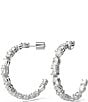 Color:Silver - Image 3 - Mesmera Mixed Cuts Crystal Hoop Earrings