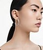 Color:Silver - Image 5 - Mesmera Mixed Cuts Crystal Hoop Earrings