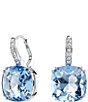 Swarovski Millenia Blue Cushion Cut Drop Earrings - Image 1