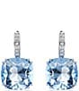 Swarovski Millenia Blue Cushion Cut Drop Earrings - Image 2