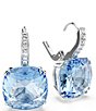 Swarovski Millenia Blue Cushion Cut Drop Earrings - Image 3