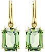 Swarovski Millenia Collection Green Octagon Crystal Cut Drop Earrings, Color:Green/Gold - Image 2