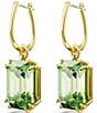 Swarovski Millenia Collection Green Octagon Crystal Cut Drop Earrings, Color:Green/Gold - Image 3