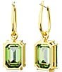 Swarovski Millenia Collection Green Octagon Crystal Cut Drop Earrings, Color:Green/Gold - Image 4