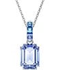 Swarovski Millenia Octagon Cut Blue Long Pendant Necklace, Color:Blue - Image 1