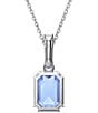 Swarovski Millenia Octagon Cut Blue Long Pendant Necklace, Color:Blue - Image 2