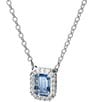Color:Blue - Image 1 - Millenia Short Silver Crystal Pendant Necklace