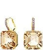 Swarovski Millenia Square Drop Earrings, Color:Gold - Image 1