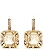 Swarovski Millenia Square Drop Earrings, Color:Gold - Image 2