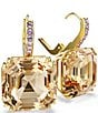 Swarovski Millenia Square Drop Earrings, Color:Gold - Image 3