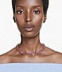 Color:Pink - Image 5 - Millenia Stone Octagon Cut Collar Necklace