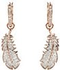 Color:Rose Gold - Image 2 - Nice Feather Crystal Drop Earrings