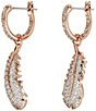 Color:Rose Gold - Image 3 - Nice Feather Crystal Drop Earrings