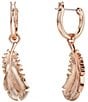 Color:Rose Gold - Image 4 - Nice Feather Crystal Drop Earrings