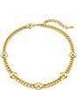 Color:Gold - Image 1 - Numina Crystal Round Cut Chain Collar Necklace