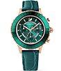 Color:Green - Image 1 - Octea Lux Chronograph Green Leather Watch