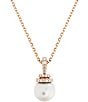 Color:Rose Gold - Image 3 - Originally Pearl Short Crystal Pendant Necklace