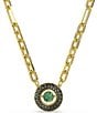 Color:Gold/Green - Image 1 - Crystal Sparkling Dance Contemporary Chain Short Pendant Necklace