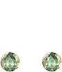 Color:Gold - Image 1 - Stilla Green Cushion Cut Stud Earrings