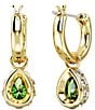 Color:Gold - Image 2 - Stilla Pear Cut Crystal Hoop Earrings