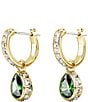Color:Gold - Image 3 - Stilla Pear Cut Crystal Hoop Earrings