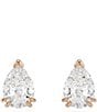 Swarovski Stilla Pear Cut Stud Earrings, Color:Rose Gold/White - Image 1