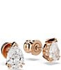 Swarovski Stilla Pear Cut Stud Earrings, Color:Rose Gold/White - Image 2