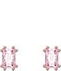Color:Rose Gold - Image 1 - Stilla Pink Cushion Cut Stud Earrings