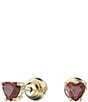 Color:Gold - Image 2 - Stilla Red Heart Cushion Cut Stud Earrings