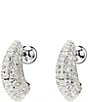 Swarovski Sublima Collection Crystal Pearl Puffy Drop Earrings, Color:Silver/Crystal - Image 4