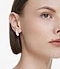 Swarovski Sublima Collection Crystal Pearl Puffy Drop Earrings, Color:Silver/Crystal - Image 5