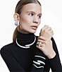 Swarovski Sublima Collection Crystal Pearl Puffy Drop Earrings, Color:Silver/Crystal - Image 6