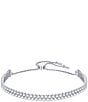 Swarovski Subtle Crystal Double Adjustable Bracelet, Color:Rhodium White - Image 1