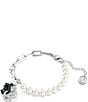 Swarovski Swan Crystal Pearl Line Bracelet, Color:Silver - Image 2