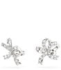 Color:Silver/Crystal - Image 3 - Volta Collection Crystal Bow Stud Earrings
