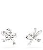 Color:Silver/Crystal - Image 4 - Volta Collection Crystal Bow Stud Earrings
