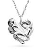 Color:Silver/Crystal - Image 4 - Volta Collection Crystal Heart Short Pendant Necklace